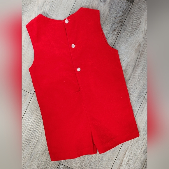 Tiny Tots Originals Vintage Toddler Red Velvet Romper - Picture 5 of 6